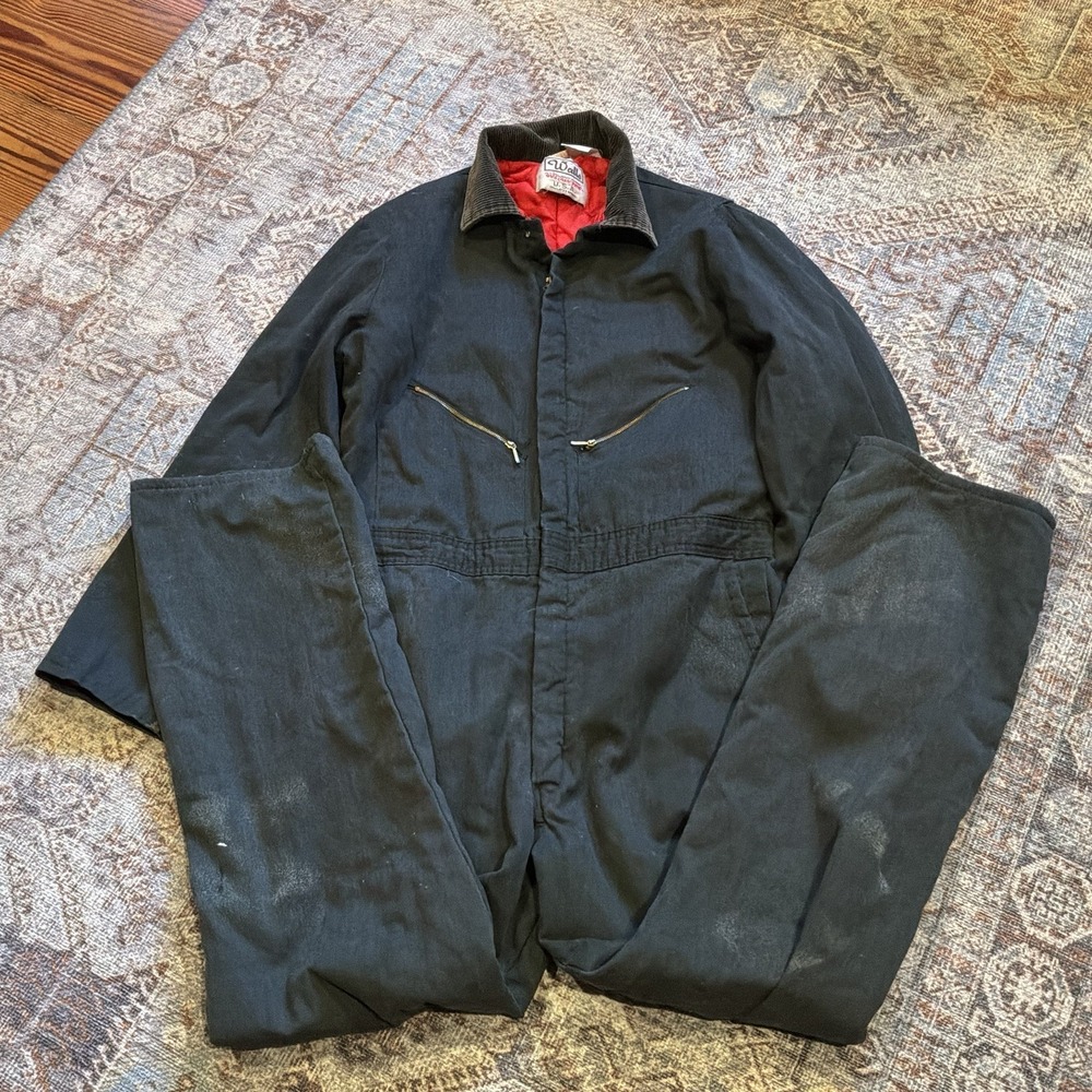 Walls Blizzard Pruf Coveralls Men Sz L‎ Tall Work 80's Mechanic Vtg USA READ